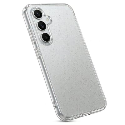Transparant glitter telefoon hoesje geschikt voor Samsung A17 – backcover voor dames en heren – zachte transparante softcase met subtiele glitters
