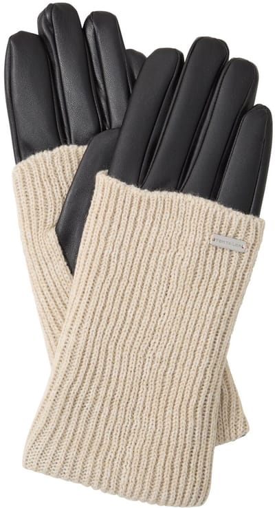 Tom Tailor - Handschoenen met een 2-in-1 look - Maat ONESIZE - sand stone beige melange