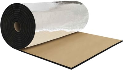 Dailygoods- Geluidsdempingsmat Zelfklevend - Aluminiumfolie/Schuim - Geluidsisolatie/Heat-isolatie - Waterdicht/Stofdicht - Vlamvertragend - 200x33cm - Geluidsisolatiemateriaal