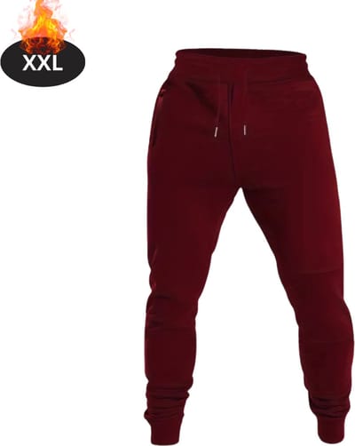 Livano Trainingsbroek Heren - Sportbroek - Trainingsbroek Lang - Trainingspak - Sportkleding - Rood - XXL