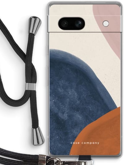 Case Company® - Hoesje met koord geschikt voor Google Pixel 7A hoesje met Koord - Geo #1 - Telefoonhoesje met Zwart Koord - Bescherming aan alle Kanten en Over de Schermrand