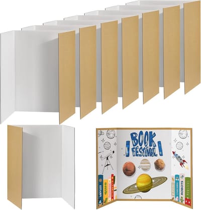 Groot drievoudig posterbord 40" x 28" - 8 stuks presentatiekarton voor schoolprojecten en beursgebruik