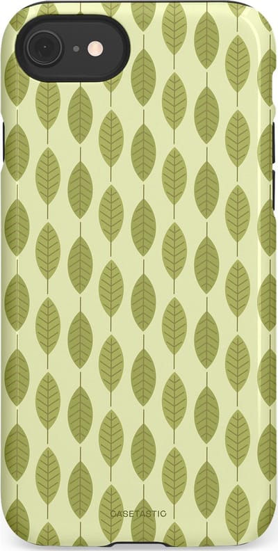 Casetastic hoesje geschikt voor Apple iPhone SE / Apple iPhone 7 / Apple iPhone 8 - Dubbellaagse bescherming - Bladerenpracht in het groen - Fashion Case - Crème Olijfgroen
