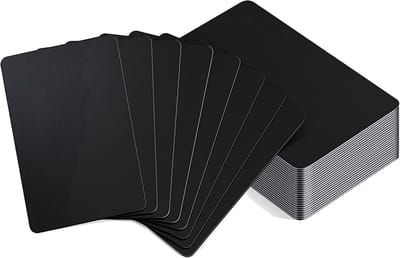 Matte Zwarte Metalen Visitekaartjes - 24 Stuks Lege Aluminium Kaarten voor Kantoor en DIY Geschenken (0.45mm Dikte)