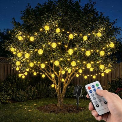 Zonne Lichtketting - Decoratieve Verlichting - Buiten Versieren - Ananas Vorm - 6 Meter 40 LED - Warm Wit