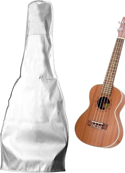 Gitaar Stofkap - Instrument Beschermhoes - Gitaar Beschermen - Zilver Gecoat Materiaal - 43.5 x 12.7 x 108.6 cm - Zilver