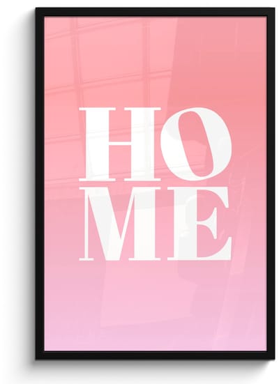 Poster in lijst - Fotolijst 60x90 cm - Posters - Home - Letters - Groot - Roze - Posterlijst zwart - Decoratie - Wanddecoratie woonkamer - Muurdecoratie slaapkamer