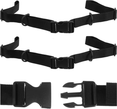 Verstelbare Rugzak Borstband Set van 2 - Zwarte Nylon Borstband met Snelle Ontgrendeling voor Wandelen, Reizen en Schoolgebruik