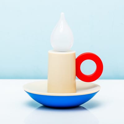 Bitten Design Oplaadbaar Kandelaar Lampje - Wit Met Blauw