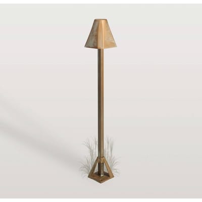 Moretti Luce LED sokkellamp Silva Frame, hoogte 50 cm, antiek messing