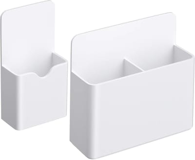 pennenhouder-Magnetische pennenhouder-markerhouder -markerhouder voor school-whiteboard -magnetische -opbergmarker-potloodorganizer voor koelkast-2-pack -Wit