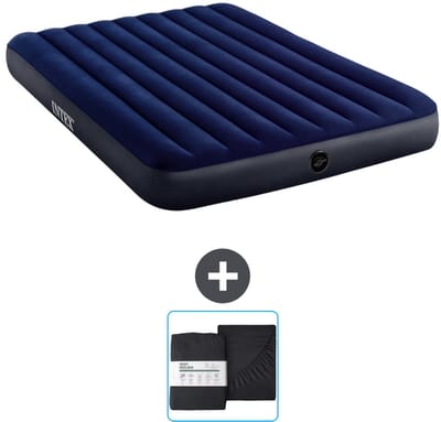 Intex Luchtbed - 2-Persoons - 152 x 203 x 25 cm cm - Blauw - Inclusief en Hoeslaken