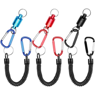 Support de dégagement de filet magnétique de pêche à la mouche, lanière de pêche, Clip magnétique de maintien, filet d'atterrissage 3 pcs bleu/rouge
