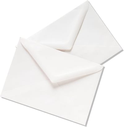 100 Witte Enveloppen voor Kaarten en Uitnodigingen (133x184 mm, 100g/m²)
