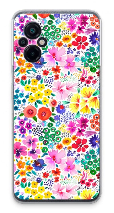 Case Company® - Hoesje geschikt voor Xiaomi Poco M5 hoesje - Little Flowers - Soft Cover Telefoonhoesje - Bescherming aan alle Kanten en Schermrand