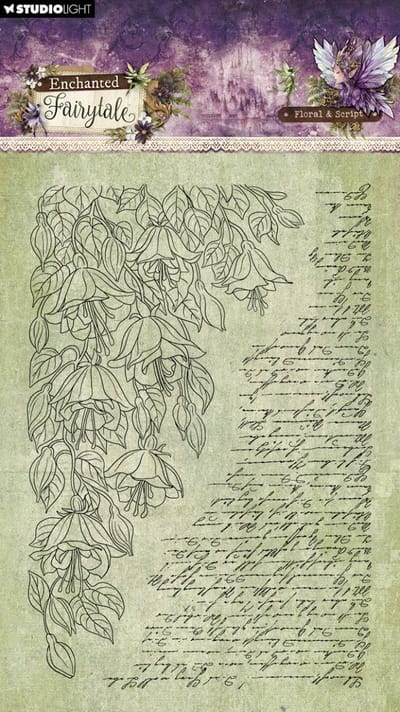Clear stamp Floral and script - Enchanted fairytale nr. 940