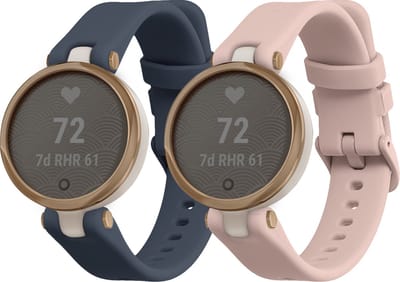 kwmobile 2x horlogebandjes geschikt voor Garmin Lily Sport bandje - Smartwatch bandjes van TPU - Activity tracker horloge band in blauwgrijs / oudroze