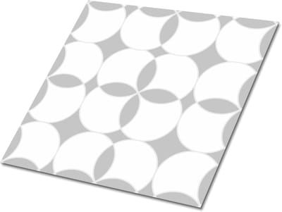 Tulup PVC Tegels - Geometrische Cirkels Vinyl Tegels - 30 cm x 30 cm - Grijs Vinyl Wandtegels - Set van 9 - Vinyl Tegels Zelfklevend - Geometrisch Plaktegels - Wand PVC Tegels - Plaktegels keuken en Badkamer
