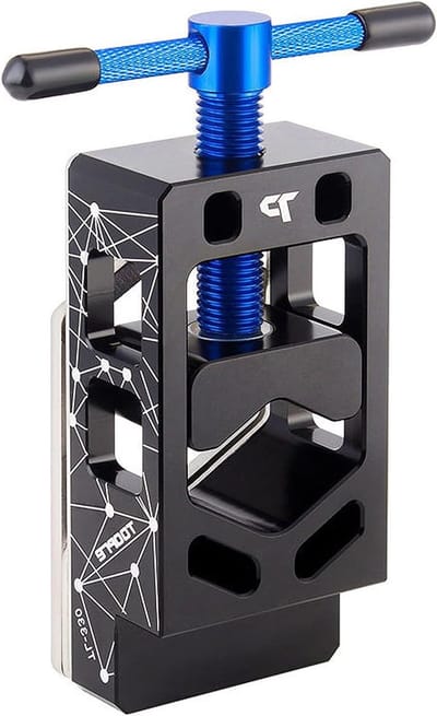 Aluminium en roestvrijstalen buishouder voor het snijden van φ15-37mm pijpen, ideaal voor fiets vorken, zadelpennen en stuur onderdelen (zwart-blauw)