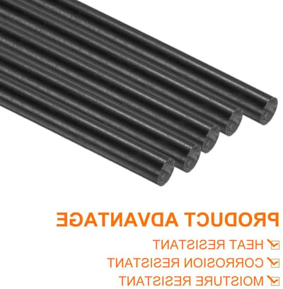 10 Stuks Zwarte Plastic Staven 3 x 250 mm POM Ronde Stang ABS Plastic Ronde Massieve Staven voor DIY Modelbouw en Speelgoedconstructie