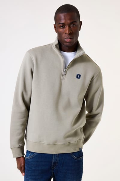 GARCIA Heren Effen Sweater Groen Lange mouw