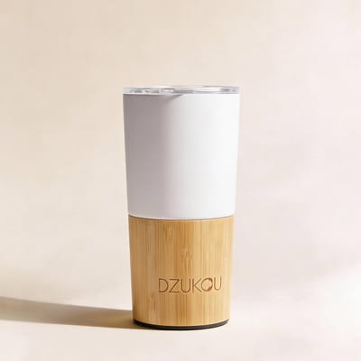 Dzukou Koffiebeker to go 470 ml RVS Bamboe – Herbruikbaar & lekvrij design