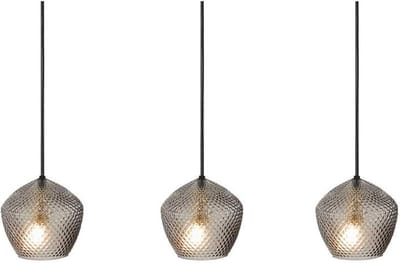 Nordlux Orbiform Hanglamp 3-Lichts - E14 - Messing/Rookglas - Verstelbaar - Design Hanglamp voor Eettafel en Keuken