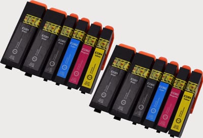 KATRIZ® huismerk inkt voor Epson 4x T3351XL BK  + 2x T3361XL BK + 2x T3362XL c + 2x T3363XL M + 2x T3364XL Y |(12stuks) | - Met chip