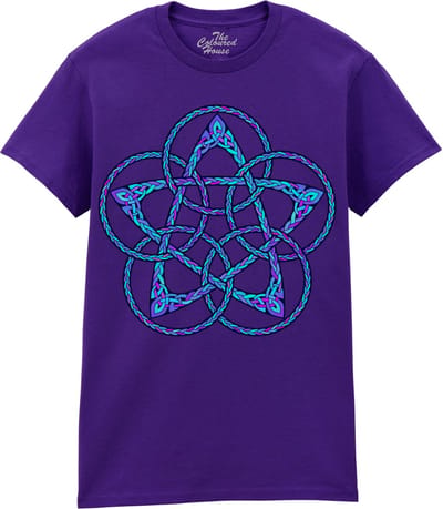 Keltische Knoop Celtic Knot Five Star Circle Blue The Coloured House T-shirt M