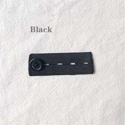 2 stuks Verstelbare Elastische Taillebandverlengers voor Plus Size Vrouwen & Mannen - Machinewasbare Rekbare Riem met Discrete Knoopsluiting, Casual & Draagbaar black