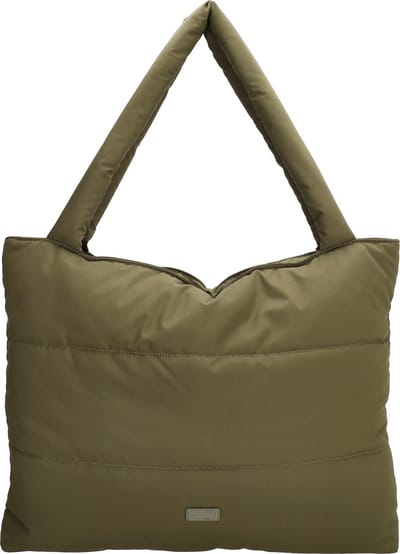 Beagles Calvia Shopper Soft Puffer Schoudertas Trendy Ruim en Licht - Tote Bag - Dames Tas - Donkergroen