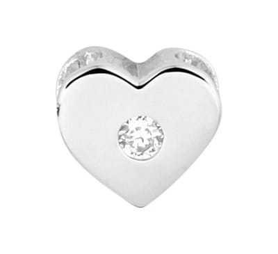 Zilver Gerhodineerde Hanger hart zirkonia 1332357