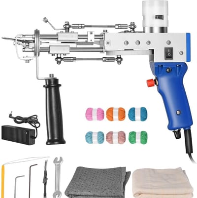 Premium Tufting Gun Beginnerspakket - Borduurmachine 2 in 1 - Naaimachine Inclusief Accessoires - Blauw