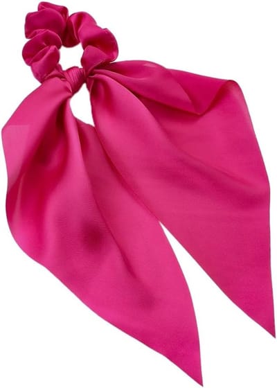 Hoofdband met strik en haarelastiekjes voor dames, elastische haaraccessoires in rozenrood, trendy en comfortabel