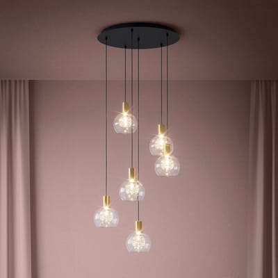 Stars of Light LED hanglamp Terque, messing, Ø 54 cm, 6-lamps