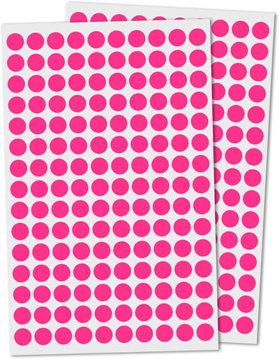 Dailygoody - 3000 Stuks Ronde Stickers - Gekleurde Puntstickers - Zelfklevende Etiketten - Roze - Perfect voor Organisatie - 10 Kleuren Beschikbaar