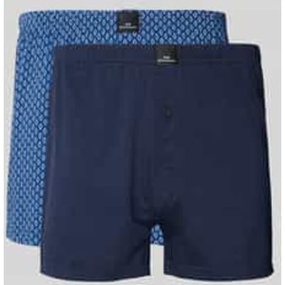 Götzburg heren 2P wijde boxershorts basic print blauw