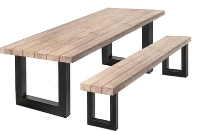 Tuinset Douglas | Tuintafel 280 x 90 + Tuinbankje - Stalen U poten + Tijdelijk Gratis Onderhoudspakket - inclusief montage