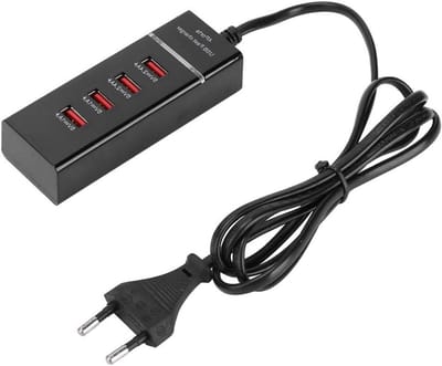 SnelShoppen - USB Verlengsnoer 4 Poorten Snelle Oplader Mobiele Telefoon, Universele 3A Kabel Oplader Bureau met Circuitbescherming voor Kantoor, Thui
