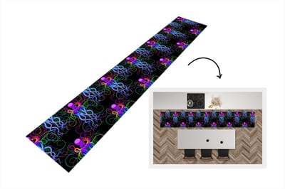 Keukenloper - Loper keuken - Octopus - Regenboog - Neon - Abstract - Patronen - 300x50 cm - Keukenloper vinyl