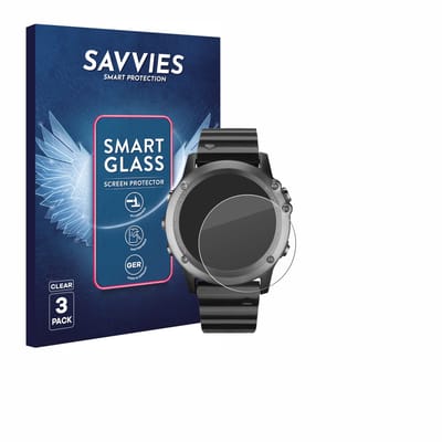 3 Stuks Savvies Screenprotector - geschikt voor Garmin fenix 3 / 3 HR - beschermfolie glas transparant