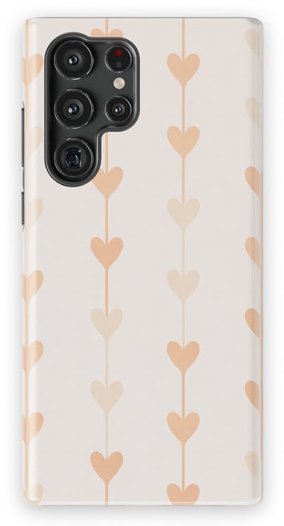 Tough Hoesje met Hartjes Samsung Galaxy S22 Ultra | Little Love Tough Case Geschikt voor Mag | Hartjes Print Backcover Samsung Galaxy S22 Ultra Vertical Hearts
