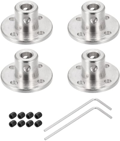 Dailygoods- Flens Koppeling 5 mm - Koppeling Motor - Schroef M1.5 - Zeskant Brander - DIY Stappenmotoren - 8 Stuks