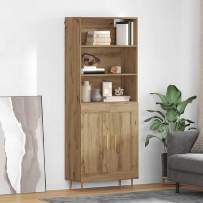 vidaXL - Highboard - Artisan - Eiken - 69,5 - x - 34 - x - 180 - cm - Bewerkt - hout