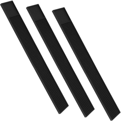 Dailygoods- Afdruipmat Zwart - Rubber - 60 x 8 cm - Snel Drogen - Hoogwaardig PVC - Gebruiksvriendelijke Reiniging - Barmat