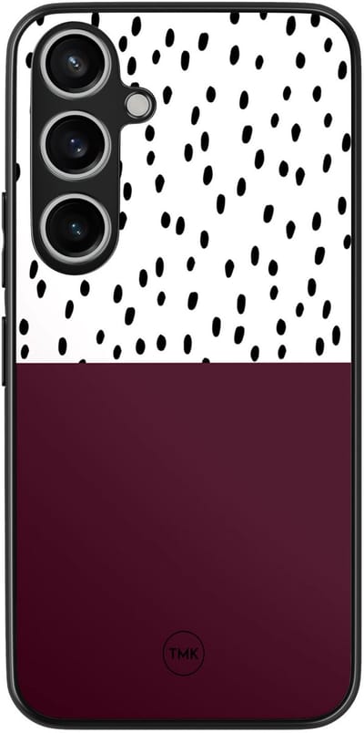 Hoesje geschikt voor Samsung Galaxy A35 - Burgundy dots - Paars - TPU case - Gestipt - Hardcase zwart telefoonhoesje