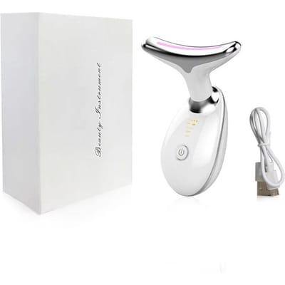 3 Kleuren Nek- en Gezichtsmassageapparaat, Multifunctioneel Schoonheidsinstrument, Cadeau voor Vrouwen en Moederdag white