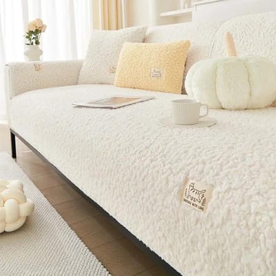 Verdikken Bankkussen Imitatie Lamsvacht Zachte Bankhoes Warm Antislip Universele Bankhoezen voor Woonkamer Banken Decor C 70x120cm 1pc