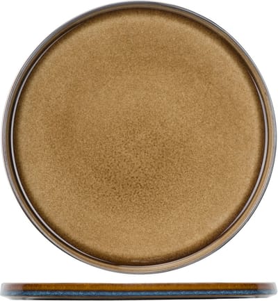 Cosy & Trendy Dinerbord Quintana Amber – Ø 28 cm – Bevat 1 dinerbord – Amberkleurig aardewerk met unieke textuur – Vaatwasser- en Magnetronbestendig – Stapelbaar
