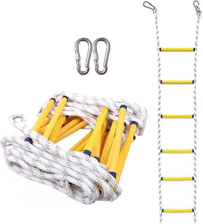 Touwladder - Veiligheidsladder Ontsnapping - Noodsituaties Ontvluchten - Hoge Belastbaarheid - 25 Meter - Blauw
